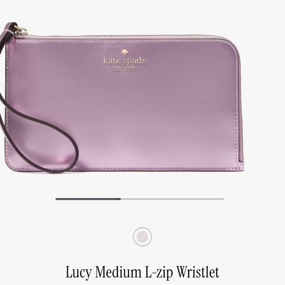 Kate Spade Lucy Medium L-Zip Wristlet Quartz Pink KJ029 - Picture 7 of 8